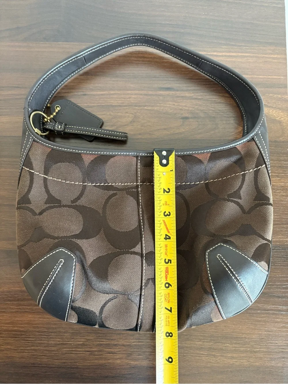 Coach Brown Signature Canvas Hobo Bag